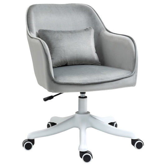 Rechargeable Electric Office Chair with Vibration Massage Lumbar Pillow and Wheels