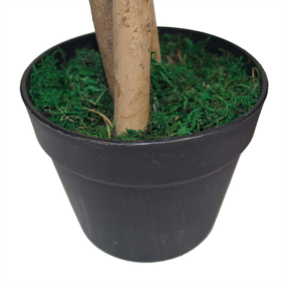 120cm Artificial Mango Tree Plant with Stylish Metal Planter for Home Decor