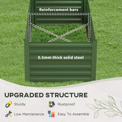 Upgrade Your Garden with Durable Galvanized Steel Raised Bed – Green