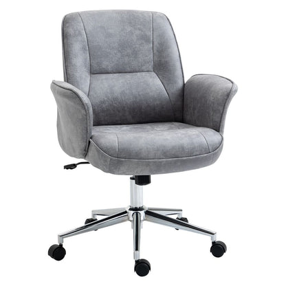 Light Grey Mid-Back Swivel Computer Office Chair for Enhanced Home Office Comfort