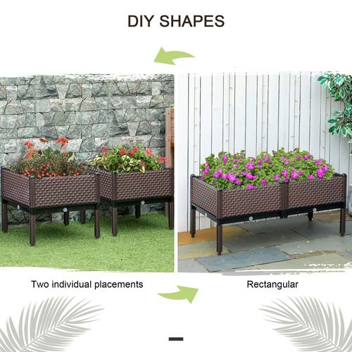 2-Piece Elevated Planter Box Set for Easy Gardening Anywhere!