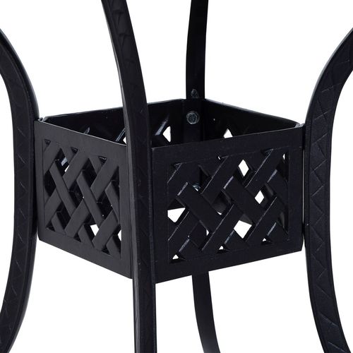 Stylish Square Aluminium Outdoor Dining Table with Umbrella Hole