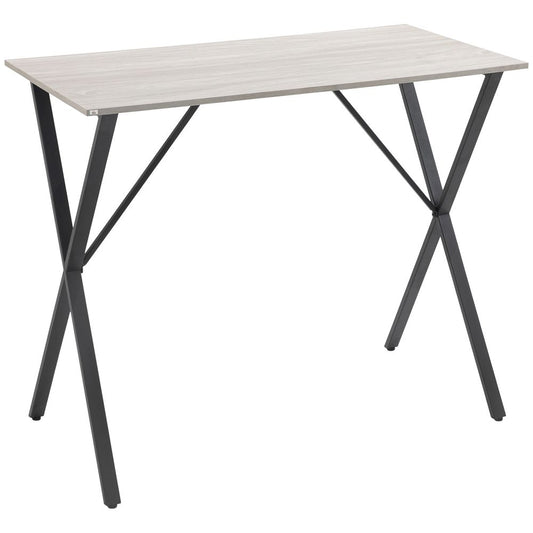 120cm Rectangular Breakfast Bar Table for 4 People - Sturdy Steel Legs in Elegant White Finish