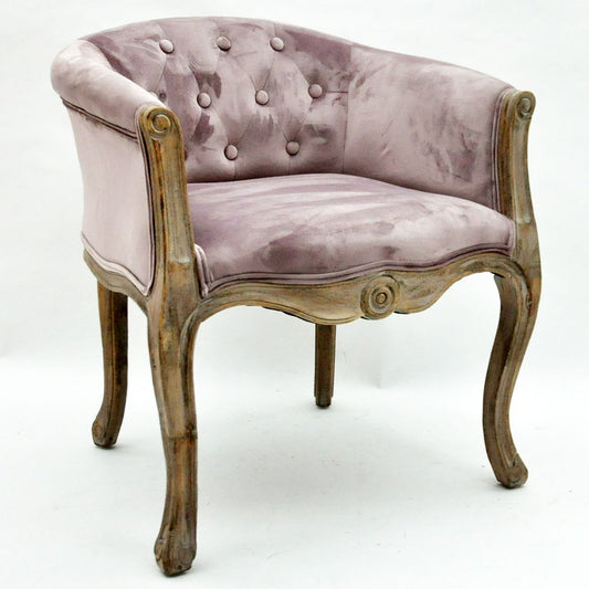 Pink Louis Chair in Natural Velvet for Elegant Home Seating