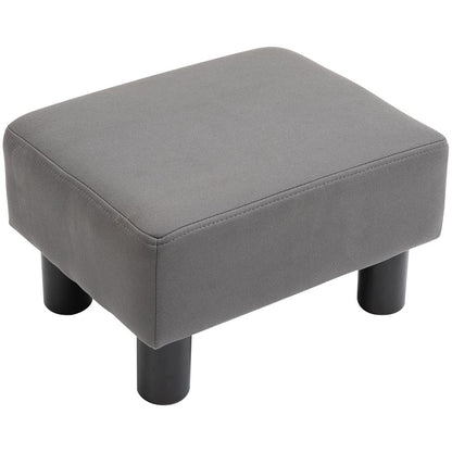 Small Grey PU Leather Ottoman Footrest for Home Office or Chair Comfort