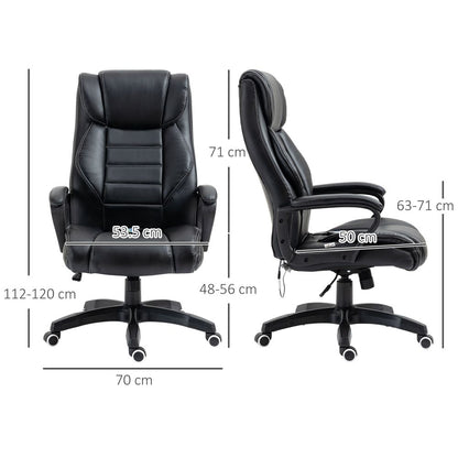 Black Executive Office Chair with High Back and 6-Point Vibration Massage