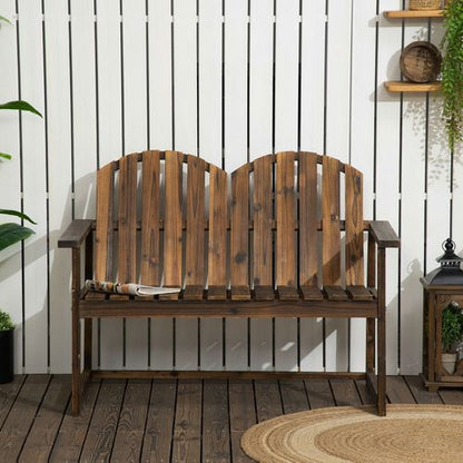 Cosy Outdoor Wooden Loveseat Bench for Two - Durable Patio Seating Solution