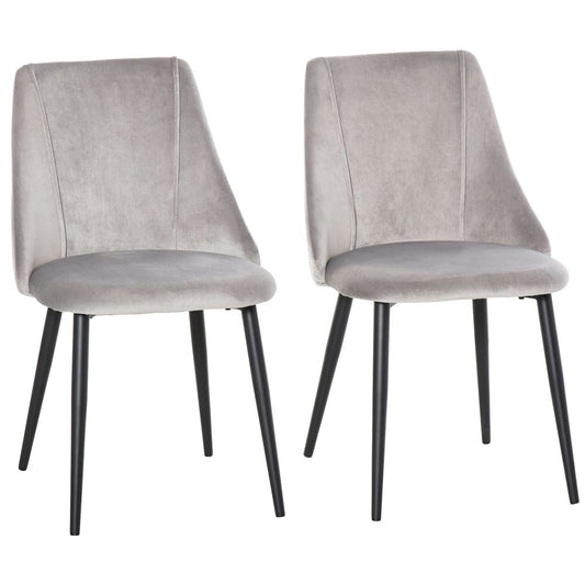 High Back Velvet-Touch Dining Chairs with Metal Legs for Elegant Dining