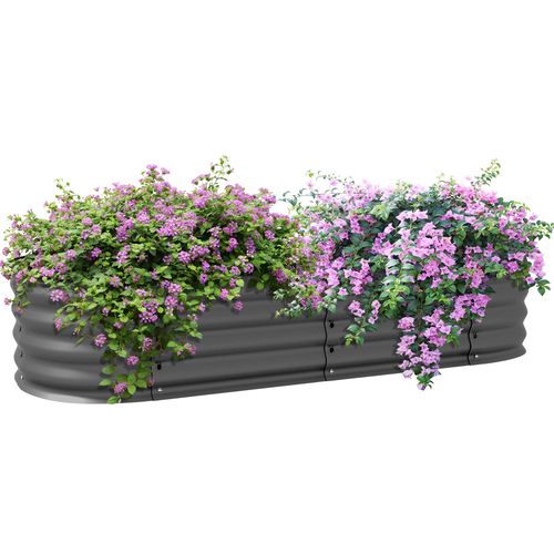 Customisable Galvanised Raised Garden Bed Planter - Dark Grey Elegance