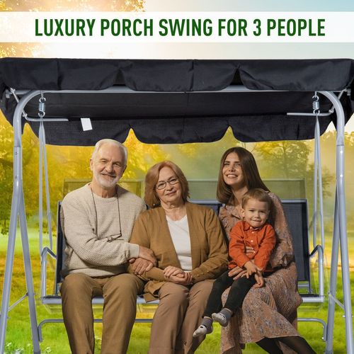 Stylish Outdoor 3-Seater Swing Chair with UV Canopy - Perfect for Relaxation!