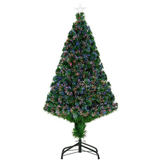 Pre-Lit 4ft Fibre Optic Artificial Christmas Tree with Multi-Colour Tree Topper