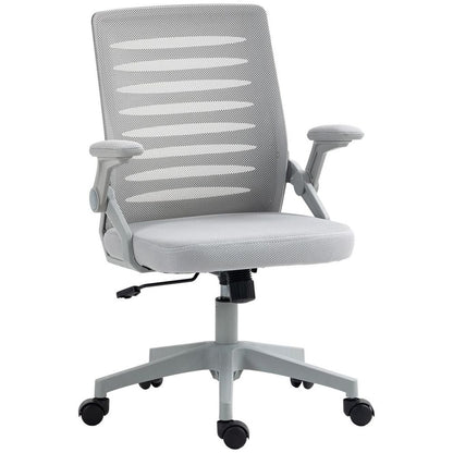 Grey Mesh Task Chair for Home Office with Lumbar Support and Armrests for Comfort