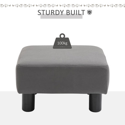Small Grey PU Leather Ottoman Footrest for Home Office or Chair Comfort