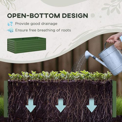 Upgrade Your Garden with Durable Galvanized Steel Raised Bed – Green