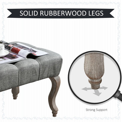 Tufted Upholstered Accent Bench: Window Seat Ottoman & Bed End Stool