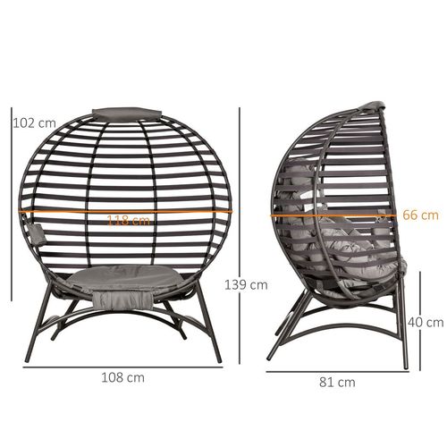 Stylish Egg Chair with Cushions & Side Pocket for Indoor/Outdoor Bliss