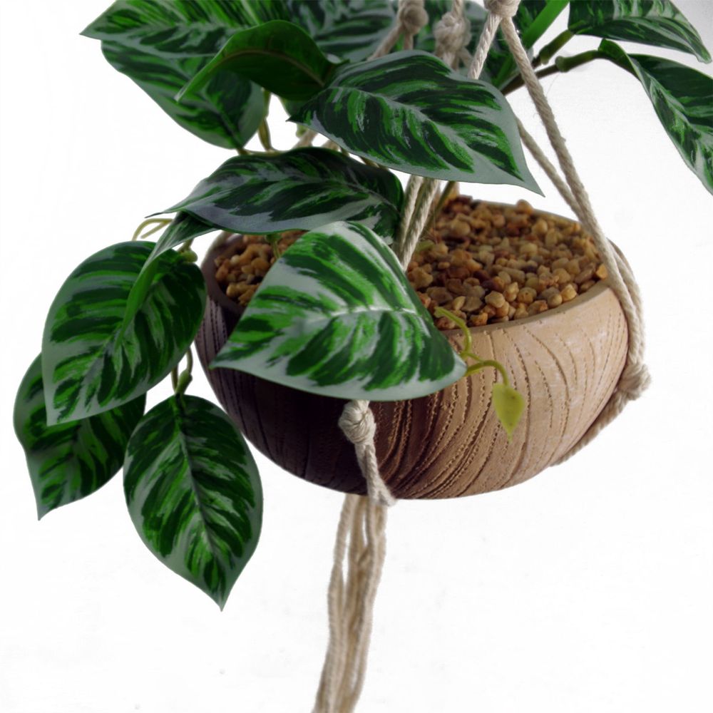 85cm Hanging Artificial Pothos Plant - Complete with Planter