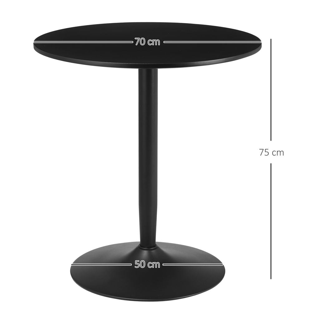 Round Dining Table with Steel Base and Non-Slip Pad for Living Room