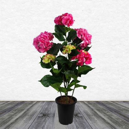 Pink Artificial Hydrangea Flowering Plant