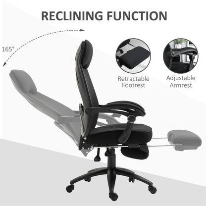 Adjustable Height Recliner Office Chair with Footrest, Perfect for Lunch Breaks