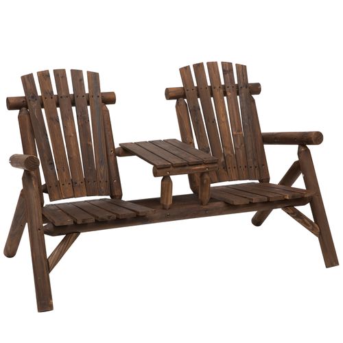 2-Seater Adirondack Patio Bench with Centre Table – Perfect for Relaxing Outdoors!