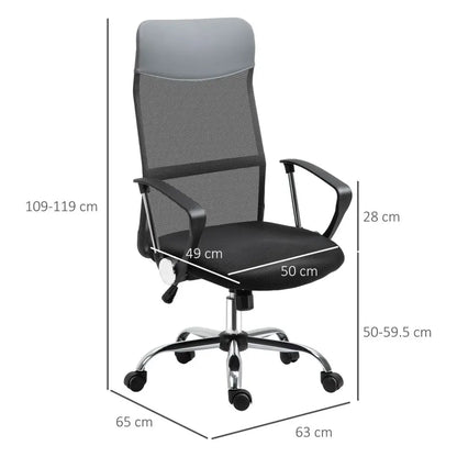 Black Executive Office Chair with High Back Mesh Seat, Ideal for Comfortable Office Use