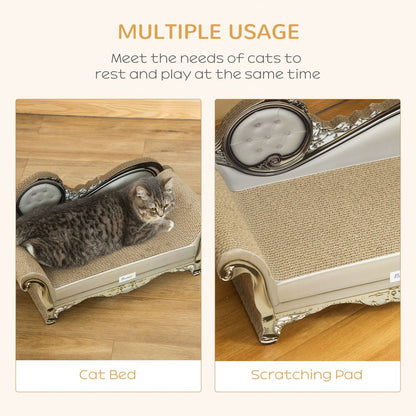 Modern Cat Scratching Bed with Catnip, Stylish Brown Furniture for Cats