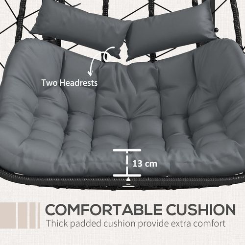 Modern PE Wicker Hanging Chair with Cushions - Ultimate Outdoor Comfort