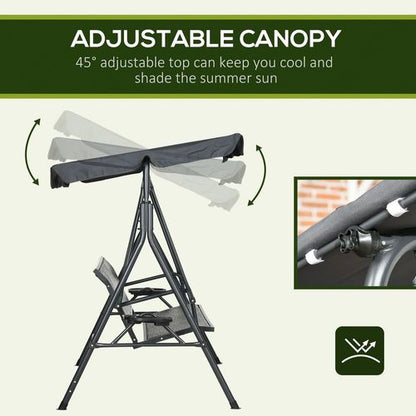 3-Seater Adjustable Canopy Garden Swing Bench - Stylish Comfort!