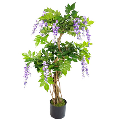 110cm Lifelike Artificial Purple Wisteria Tree for Home and Garden Décor