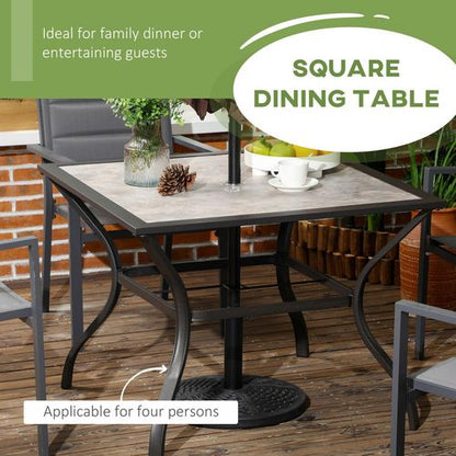 Versatile Garden Dining Table with Umbrella Hole for 4 – Ideal for Outdoor Fun!