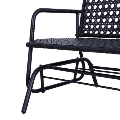 Cosy 2-Seater Wicker Glider Rocking Chair for Patio & Garden Relaxation