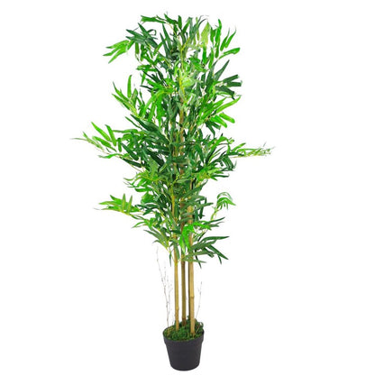 120cm (4ft) Realistic Artificial Bamboo Plant with Elegant Copper Metal Planter for Stylish Décor