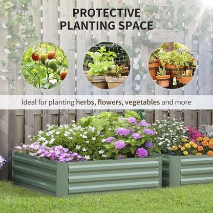 Galvanized Raised Garden Beds - Easy-Setup Planter Box Set of 2