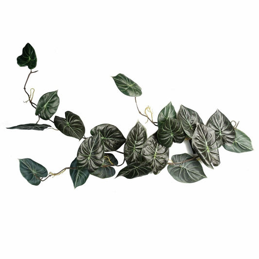120cm Artificial Alocasia Dragon Scale Plant - Realistic Dark Green Trailing Design