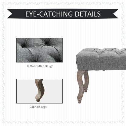 Tufted Upholstered Accent Bench: Window Seat Ottoman & Bed End Stool