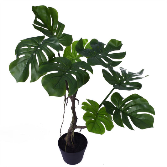 70cm Twisted Stem Artificial Monstera Plant