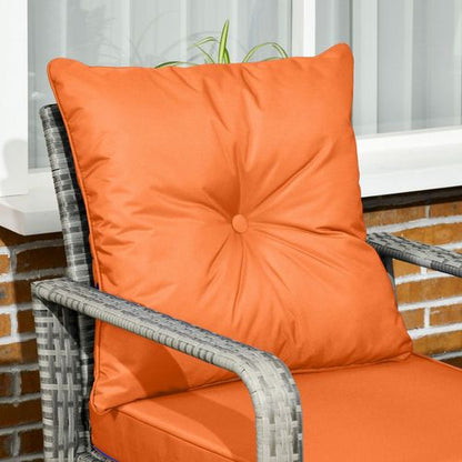 3-Piece PE Rattan Garden Sofa Set: Stylish Orange Chair & Table Duo