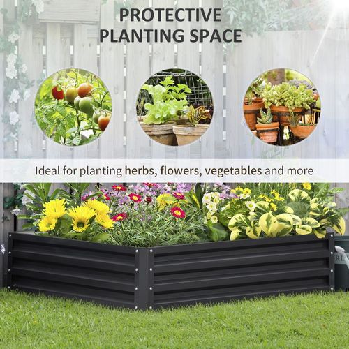 Modular Galvanized Steel Raised Garden Bed - Perfect for Flowers & Veggies!