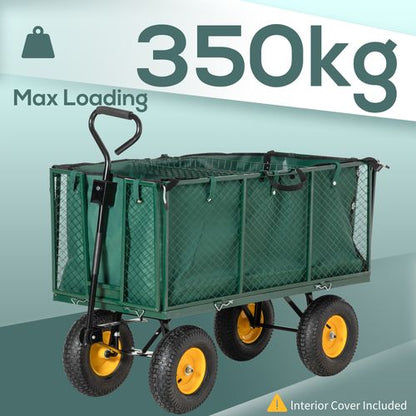 Heavy-Duty 4-Wheel Garden Trolley - Versatile Transport for All Landscapes