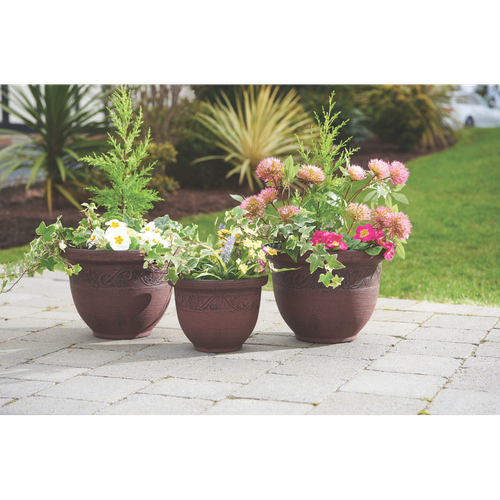 Eco-Friendly 3-Pack Brown Planters: Stylish, Durable & Maintenance-Free!