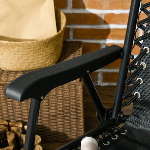 Portable Folding Patio Chairs - Lightweight Black Garden Loungers