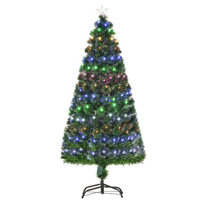 5FT Pre-Lit Artificial Christmas Tree with Lights, Star Topper, and Metal Base