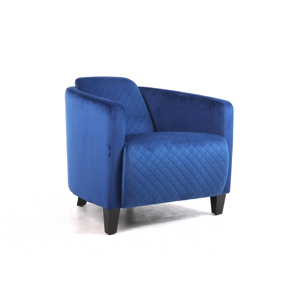 86cm Blue Velvet Armchair, Luxurious and Comfortable Seating