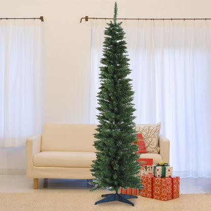 1.8m (6ft) Slim Tall Artificial Pine Pencil Christmas Tree - 390 Branch Tips