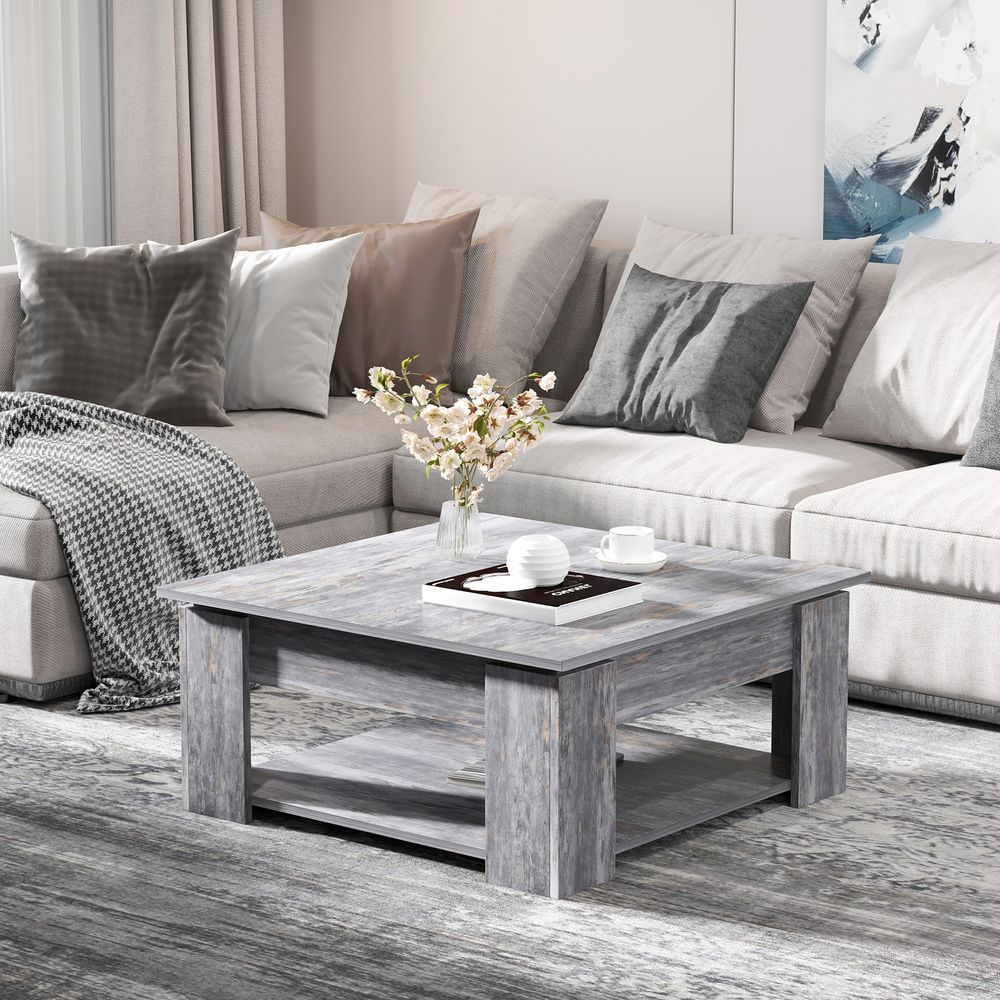 Wood Grain Coffee Table with 36 cm Height, Stylish Addition to Living Room Decor