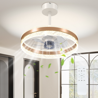 Elegant HOMCOM Ceiling Fan Light: 3 Colors, Remote Control & Quiet Breeze