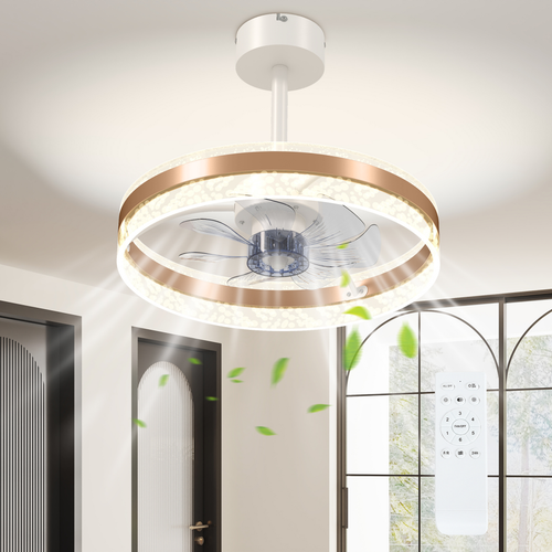 Elegant HOMCOM Ceiling Fan Light: 3 Colors, Remote Control & Quiet Breeze