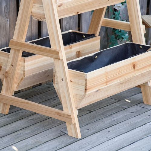 Elevated Wood Garden Bed Planter: 3-Tier A-Frame for Endless Growth