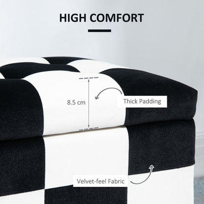 114 x 47 x 47cm Velvet Storage Ottoman with Button-Tufted Design for Stylish Footstool Storage